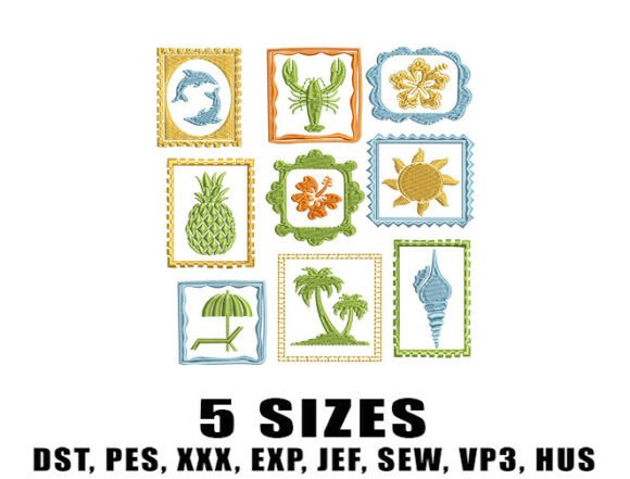 Review: Beach Icons Embroidery Designs for Craft Fairs
