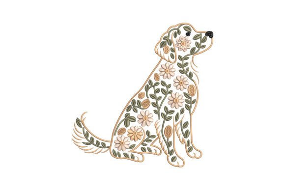 Review: Floral Golden Retriever Embroidery Design