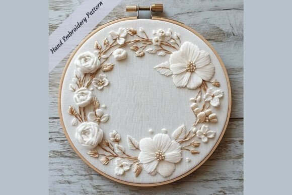 Review: Hand Embroidery Floral Wedding Wreath 07