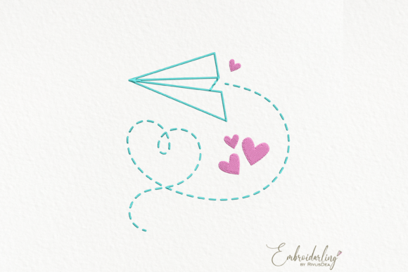 Review: Paper Plane with Hearts Embroidery Design