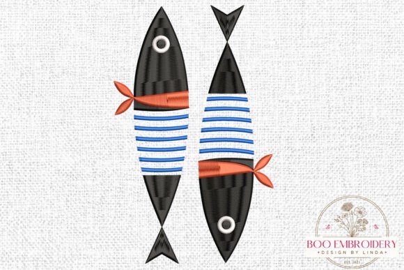 Reviewing the Modern Fish Embroidery Design, Sardine