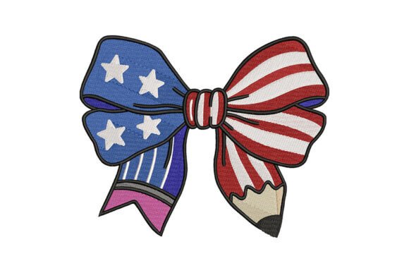 Reviewing the Patriotic Bow Pencil Embroidery Design